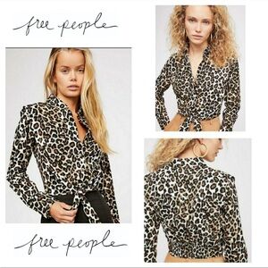 Like New Free People Leopard Love Buttondown Top S
